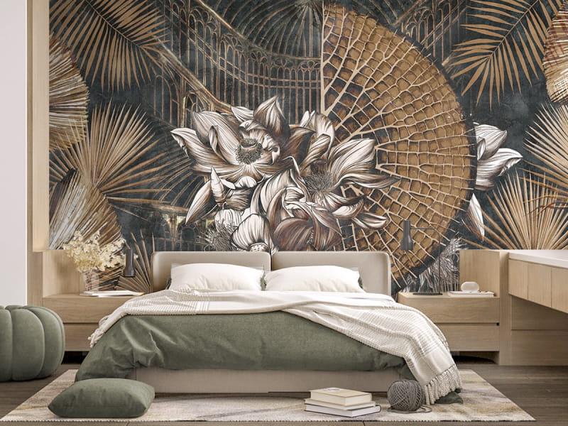 Fototapeta Nocna lilia wodna we wnętrzu sypialni