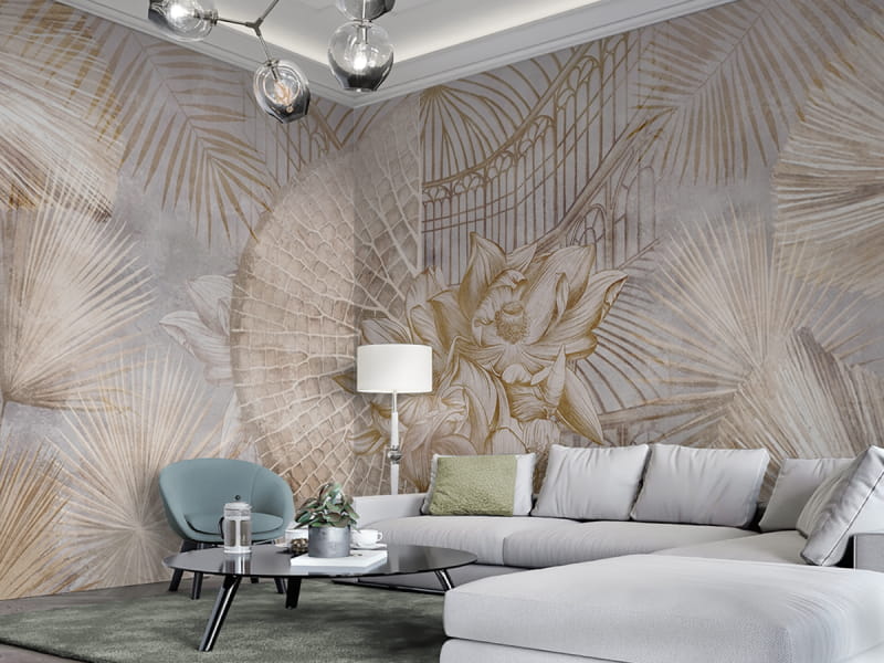 Fototapeta Delikatna lilia wodna we wnętrzu salonu