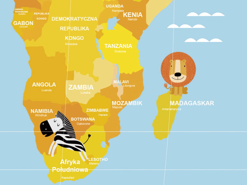 Fototapeta Mapa świata na niebieskim tle fragment #2