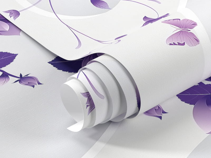 Fototapeta Fioletowe jasne kwiaty na białym tle fragment #1