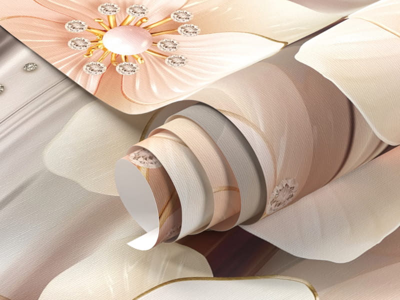 Fototapeta Magnolie na tkaninie fragment #1