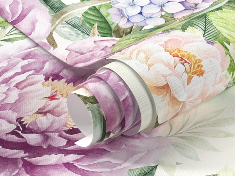 Fototapeta Pstrokate piwonie na oliwkowym tle fragment #1