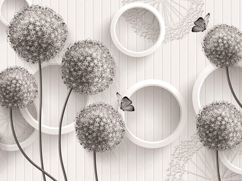 Fototapeta Beżowy Allium ogrodowy 3D