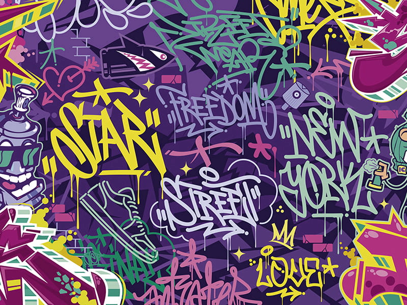 Fototapeta Fioletowe graffiti