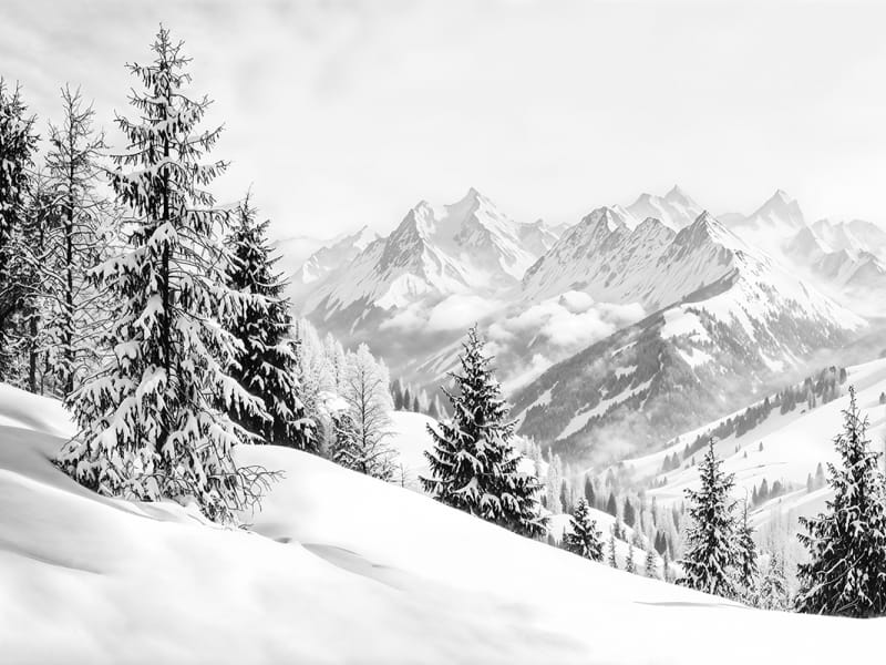 Fototapeta Zima w górach