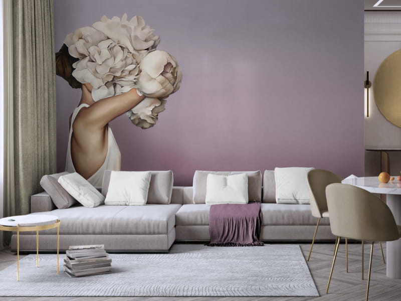 Fototapeta Kwiat kobiecości we wnętrzu salonu