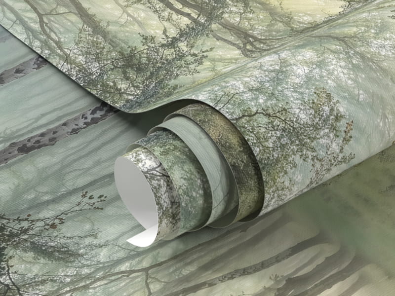 Fototapeta Tajemniczy las brzozowy fragment #1