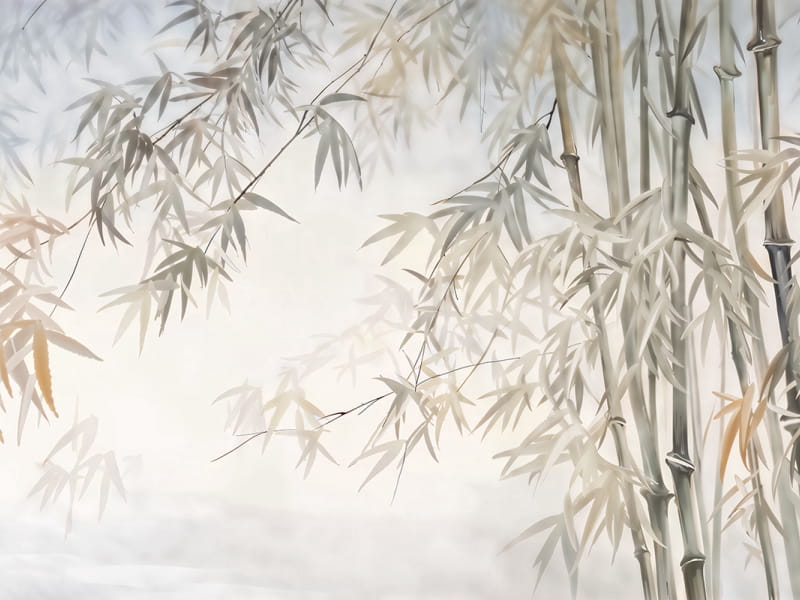 Fototapeta Akwarelowy las bambusowy