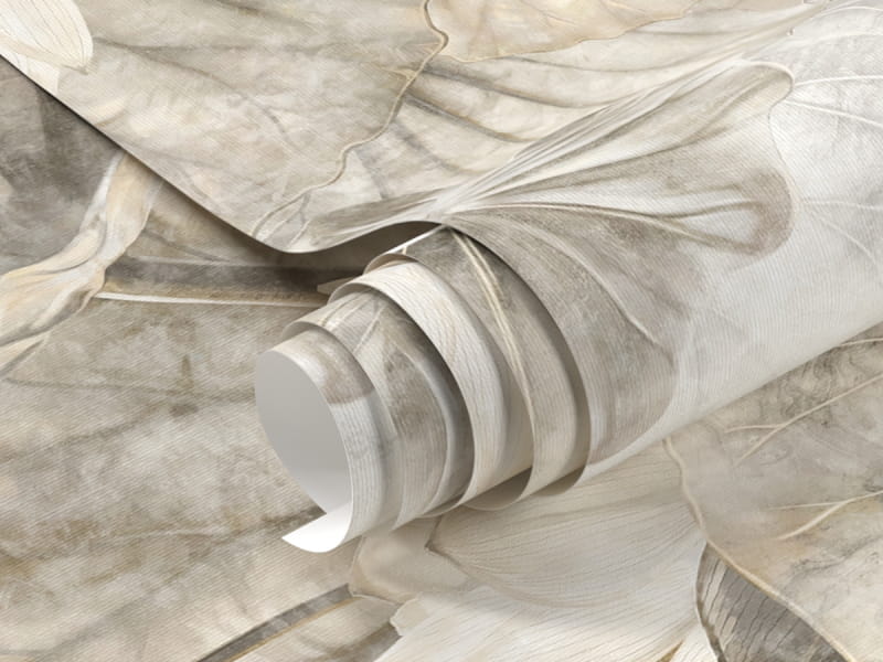 Fototapeta Beżowe liście lotosu fragment #1