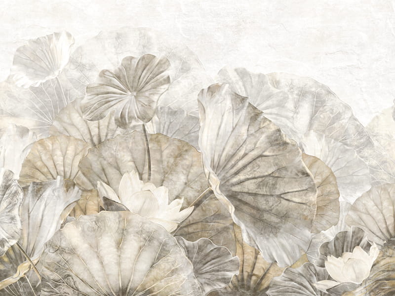 Fototapeta Beżowe liście lotosu