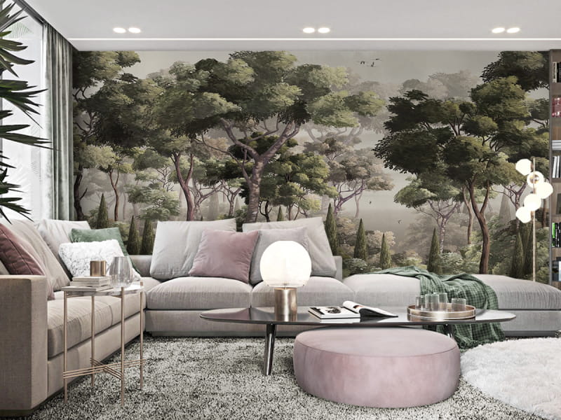 Fototapeta Magia dżungli we wnętrzu salonu