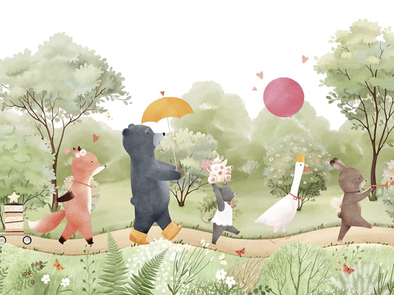 Fototapeta Podróż zwierząt na herbatę