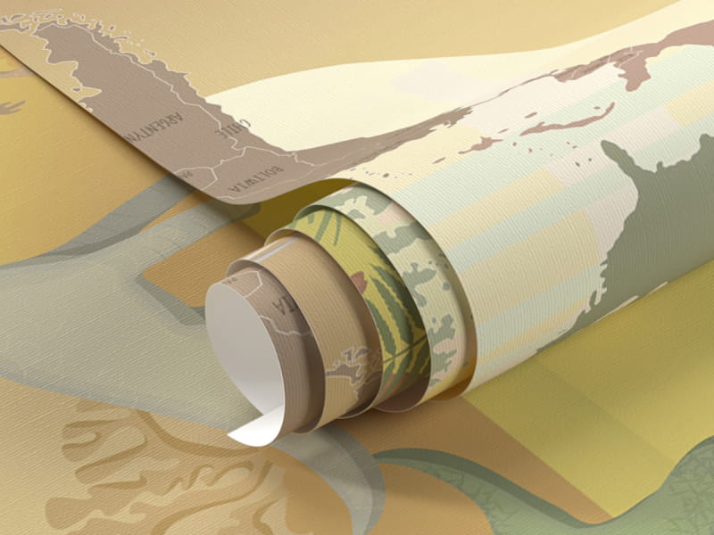 Fototapeta Mapa świata z dinozaurami fragment #1