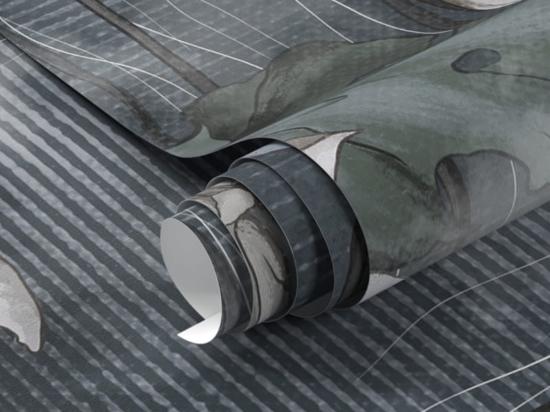 Fototapeta Białe lotosy na szarym tle fragment #1