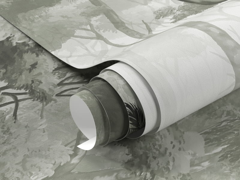 Fototapeta Mglisty las z dziką przyrodą fragment #1