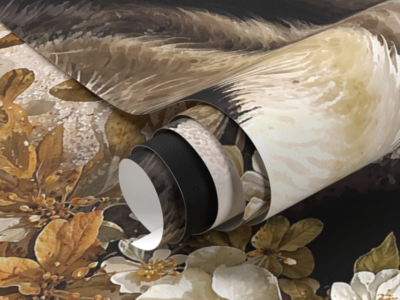 Fototapeta Panda w kwiatach fragment #1