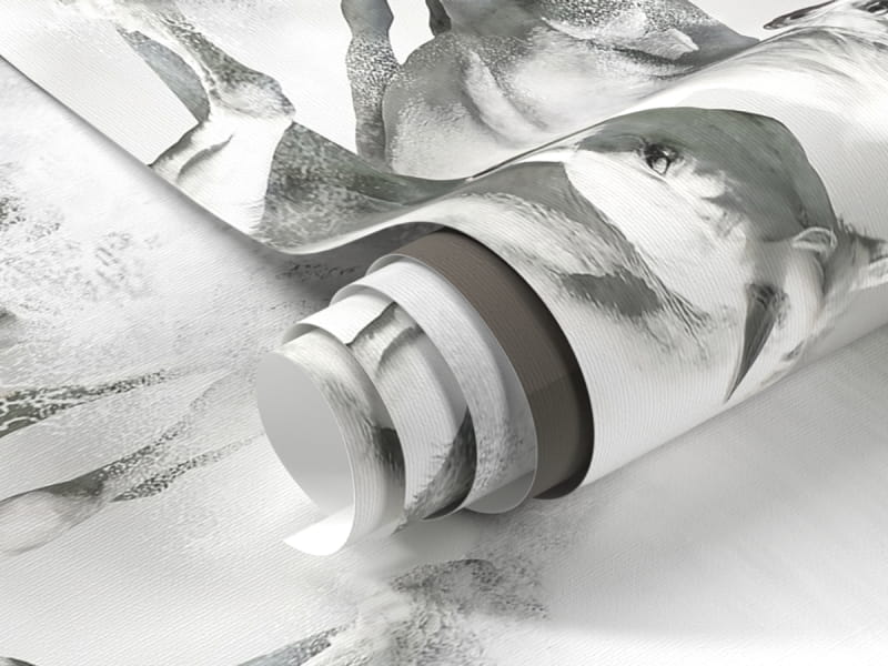 Fototapeta Konie we mgle fragment #1