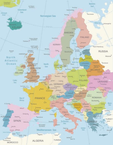 Fototapeta Mapa Europy