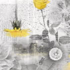 Miniatura fototapety Żółte kwiaty na szarym tle