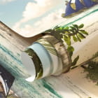 Miniatura fototapety Statek z niebieskimi żaglami fragment #1