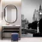 Miniatura fototapety Londyn czarno-biały we wnętrzu przedpokoju