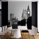 Miniatura fototapety Londyn czarno-biały we wnętrzu biura