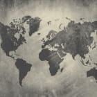 Miniatura fototapety Mapa świata na ścianie