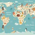 Miniatura fototapety Duża dziecięca mapa świata