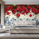 Miniatura fototapety Róże i diamenty we wnętrzu sypialni