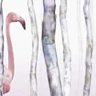 Miniatura fototapety Flamingi w lesie fragment # 1