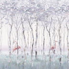 Miniatura fototapety Flamingi w lesie