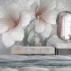 Miniatura fototapety Duże lilie we wnętrzu sypialni