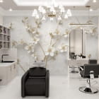 Miniatura fototapety Kwitnące drzewo 3D we wnętrzu przedpokoju