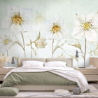 Miniatura fototapety Poranne kwiaty we wnętrzu sypialni