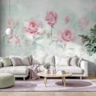 Miniatura fototapety Róże w porannym ogrodzie we wnętrzu salonu