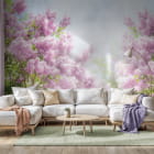 Miniatura fototapety Kwitnący bzu we wnętrzu salonu