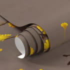 Miniatura fototapety Złote liście i ptaki fragment #1