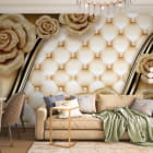 Miniatura fototapety Róże i perły 3D we wnętrzu salonu