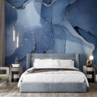 Miniatura fototapety Głębokie błękitne morze we wnętrzu sypialni