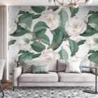 Miniatura fototapety Białe kwiaty we wnętrzu salonu