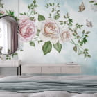 Miniatura fototapety Delikatny kwiat róży we wnętrzu sypialni