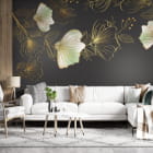 Miniatura fototapety Złoty kwiat we wnętrzu salonu