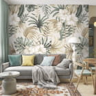 Miniatura fototapety Chiński hibiskus w liściach we wnętrzu salonu