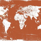 Miniatura fototapety Biała mapa świata