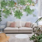 Miniatura fototapety Rysunek gałęzi drzewa we wnętrzu salonu