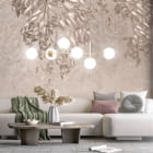 Miniatura fototapety Beżowe kwiaty we wnętrzu salonu