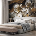 Miniatura fototapety Duże tulipany we wnętrzu sypialni