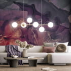 Miniatura fototapety Plamy akwareli we wnętrzu salonu