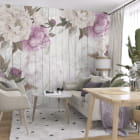 Miniatura fototapety Piwonie akwarelowe we wnętrzu salonu