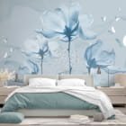 Miniatura fototapety Kwiaty świtu we wnętrzu sypialni